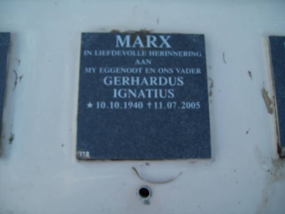 MARX Gerhardus Ignatius 1940-2005
