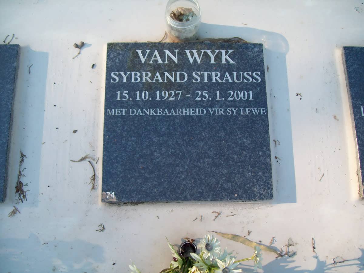 WYK Sybrand Strauss, van 1927-2001