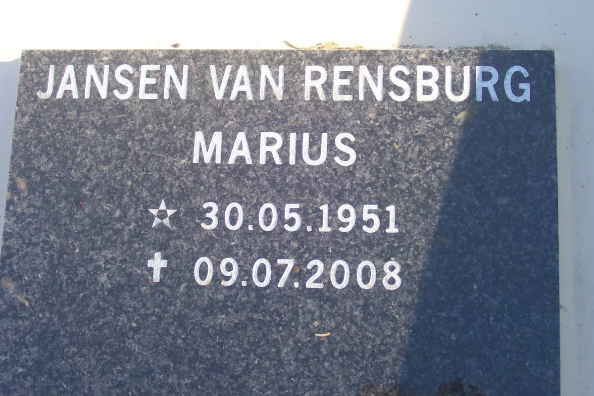RENSBURG Marius, Jansen van 1951-2008