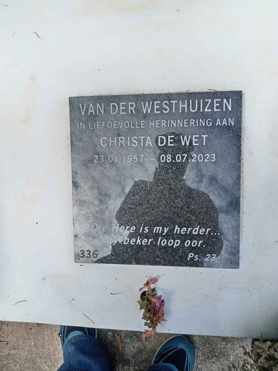 WESTHUIZEN Christa De Wet, van der 1957-2023