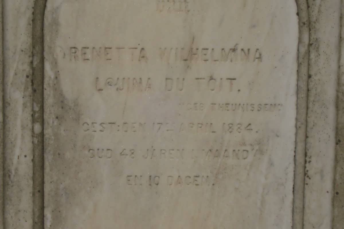 TOIT Renetta Wilhelmina Lovina, du nee THEUNISSEN -1884