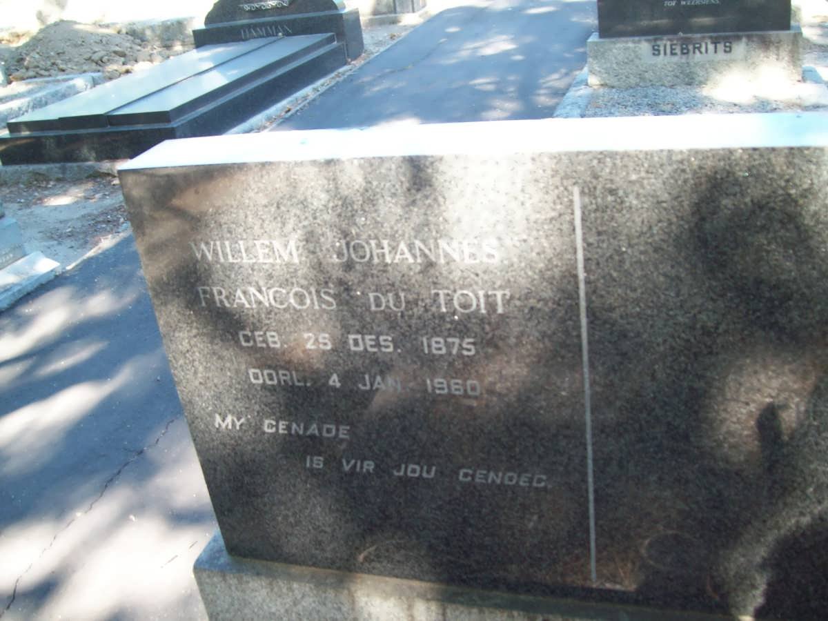 TOIT Willem Johannes Francois, du 1875-1960