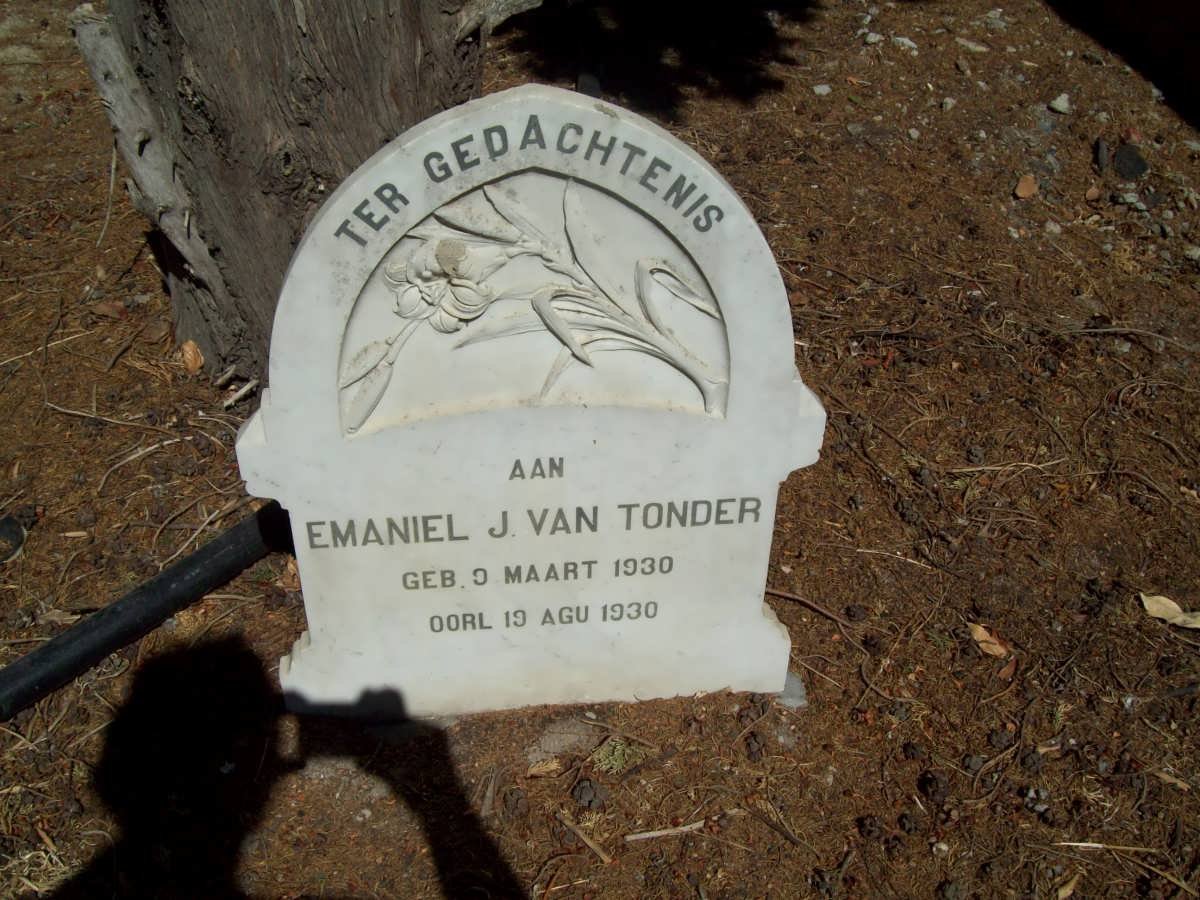 TONDER Emaniel J, van 1930-1930