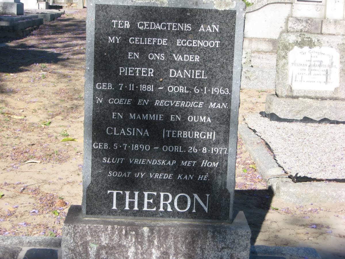 THERON Pieter Daniel 1881-1963 &amp; Clasina TERBURGH 1890-1977