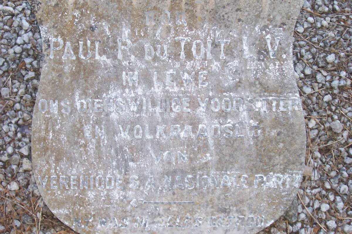 TOIT Paul P., du