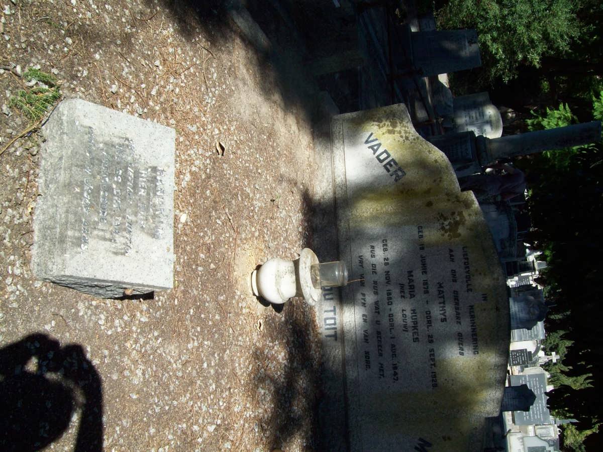 TOIT Matthys, du 1878-1929 &amp; Maria Hupkes LOUW 1880-1947 :: HANEKOM Son -1944