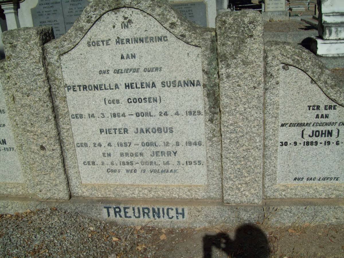 TREURNICH Pieter Jacobus 1857-1946 &amp; Petronella Helena Susanna GOOSEN 1864-1929 :: TREURNICH Jerry 1895-1955