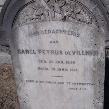 VILLIERS Sarel Petrus, de 1848-1915