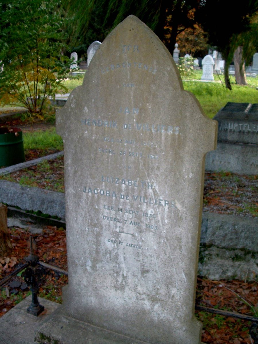 VILLIERS Hendrik, de 1852-1913 &amp; Elizabeth Jacoba 1850-1903