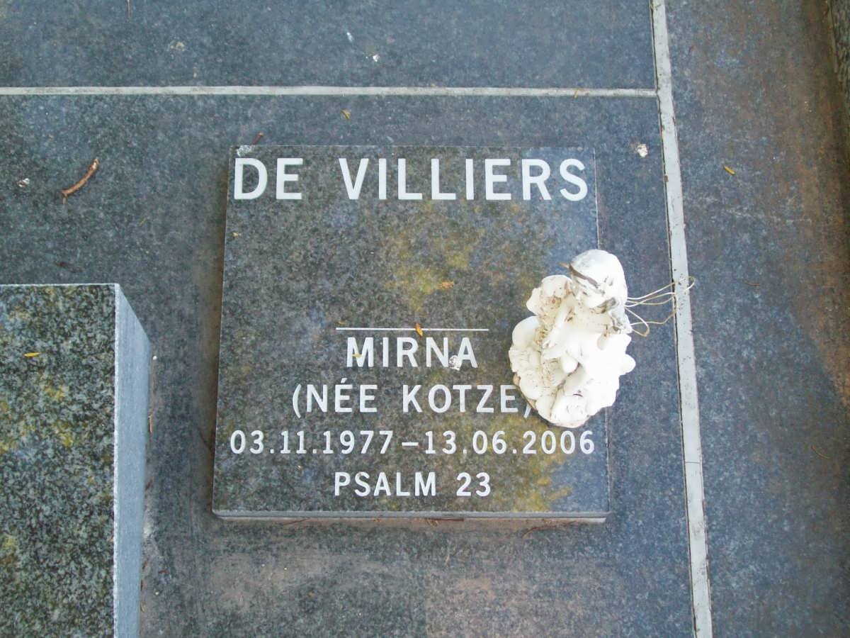 VILLIERS Mirna, de nee KOTZE 1977-2006