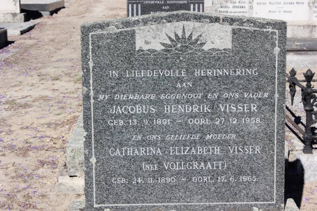 VISSER Jacobus Hendrik 1891-1958 &amp; Catharina Elizabeth VOLLGRAAFF 1890-1965
