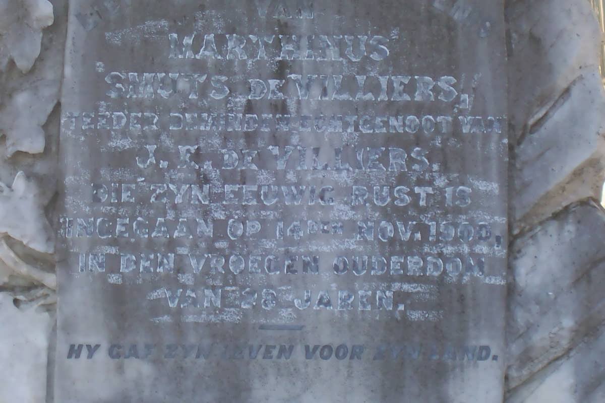 VILLIERS Marthinus Smuts, de -1900