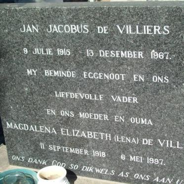 VILLIERS Jan Jacobus, de 1915-1967 &amp; Magdalena Elizabeth 1918-1997