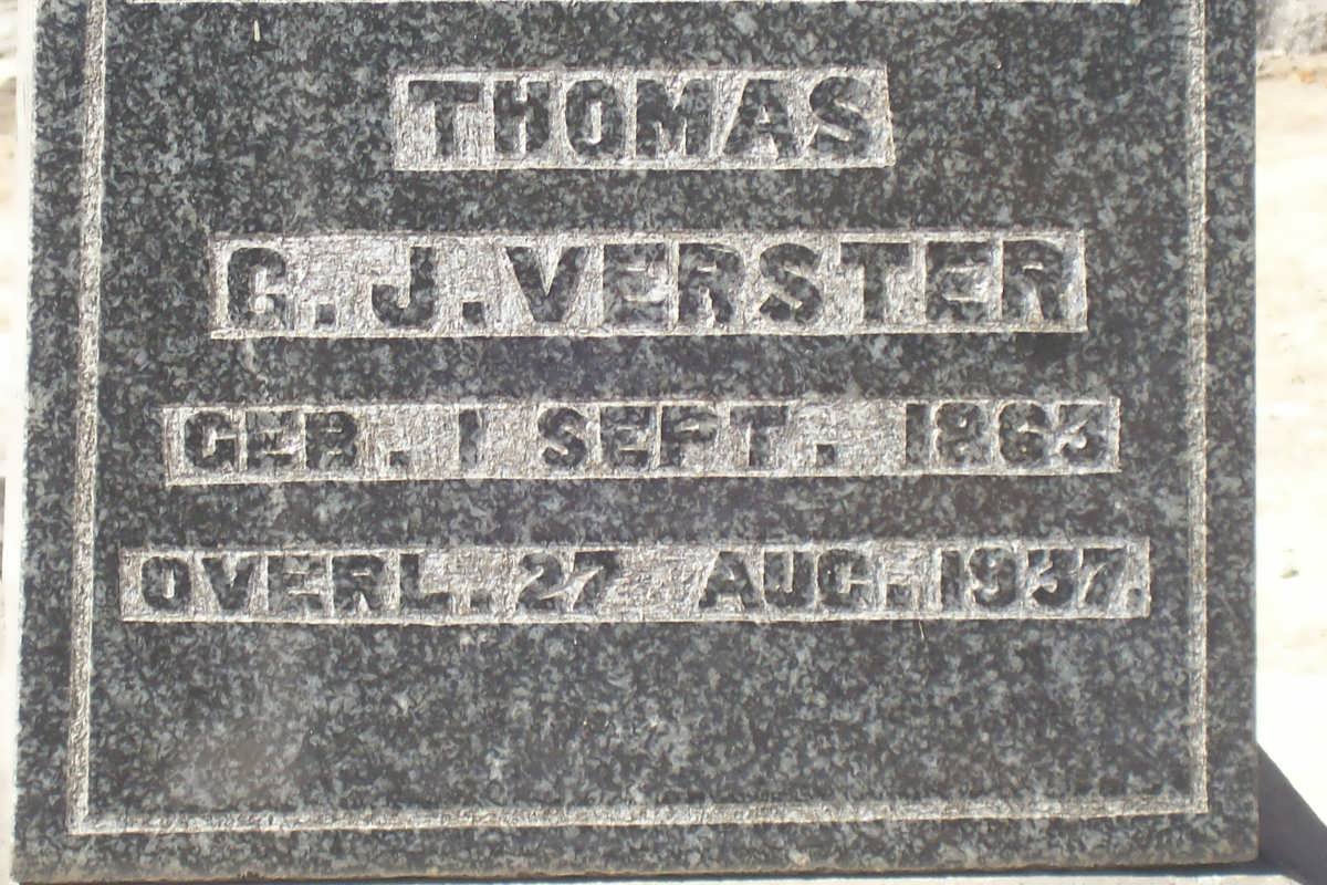VERSTER Thomas G.J. 1863-1937