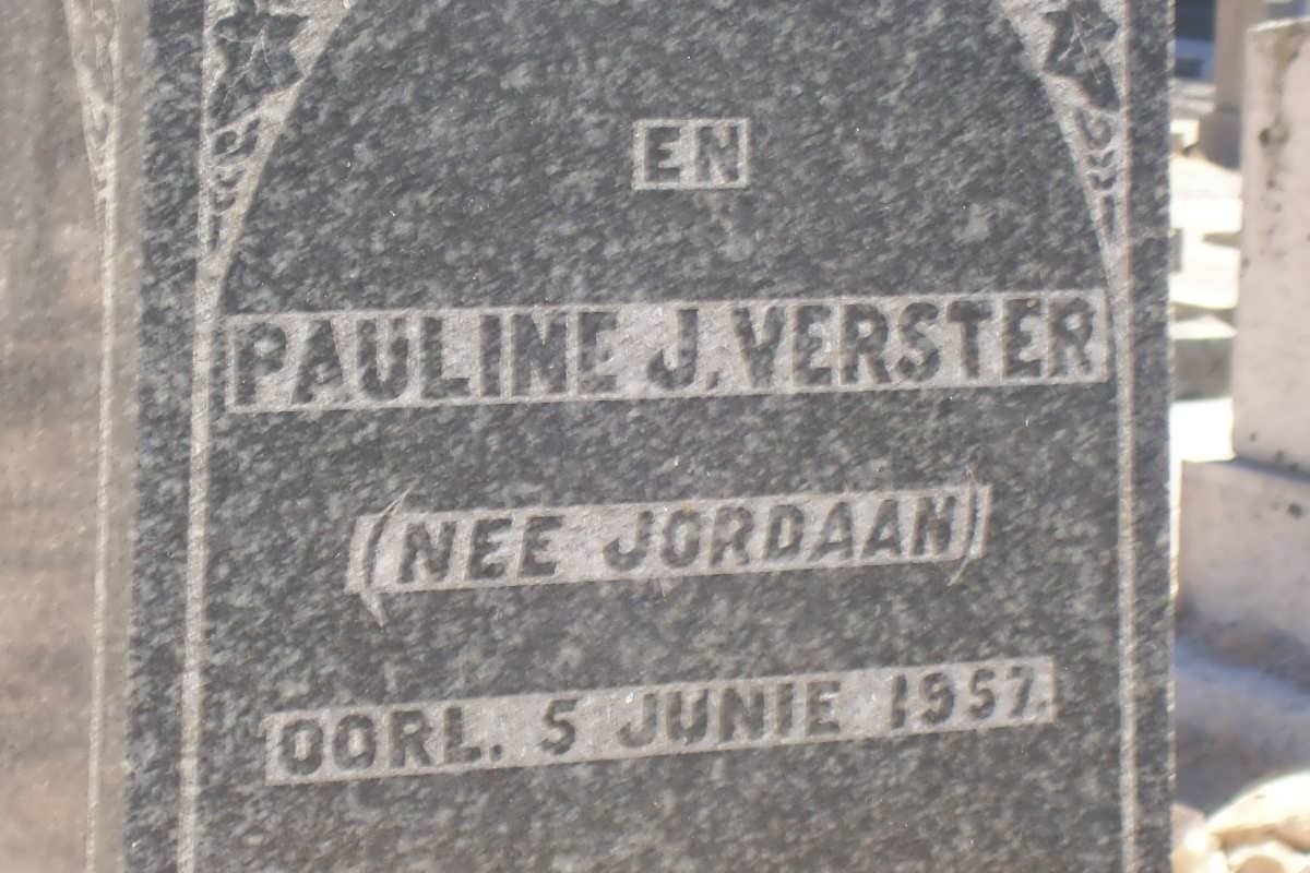 VERSTER Pauline J. nee JORDAAN -1957