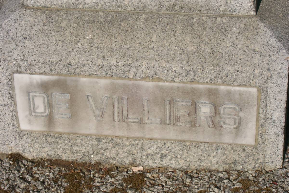 VILLIERS Abraham B., de 1837-1885 &amp; Elizabeth W. BERNHARDI 1837-1921