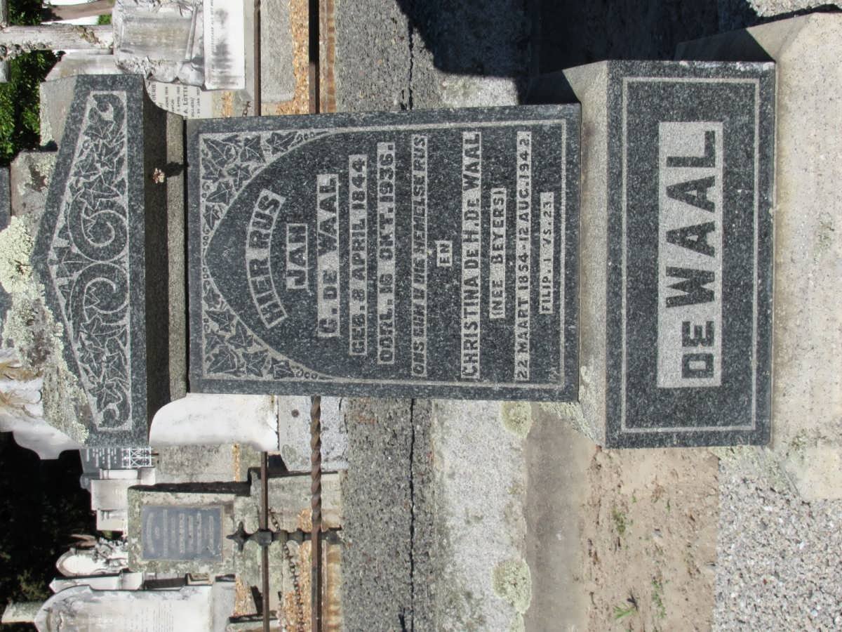 WAAL Jan C., de 1844-1936 &amp; Christina De H. nee BEYERS 1854-1942