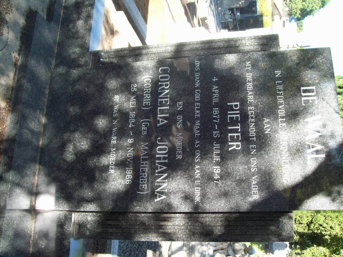 WAAL Pieter, de 1877-1947 &amp; Cornelia Johanna MALHERBE 1884-1966
