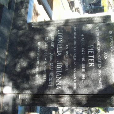 WAAL Pieter, de 1877-1947 &amp; Cornelia Johanna MALHERBE 1884-1966