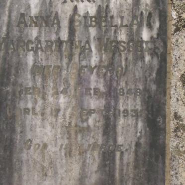 WESSELS Anna Sibella Margaretha nee BEYERS 1846-1935