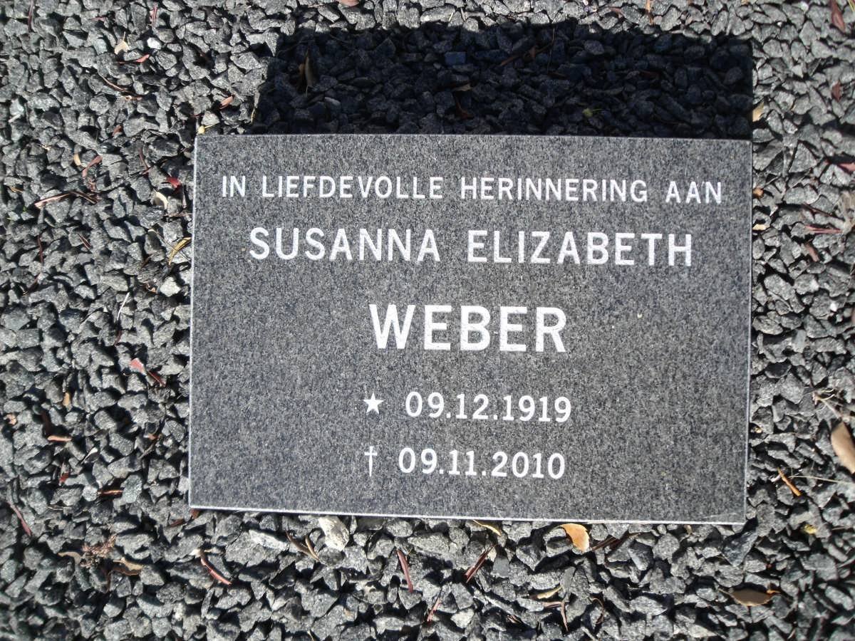 WEBER Susanna Elizabeth 1919-2010