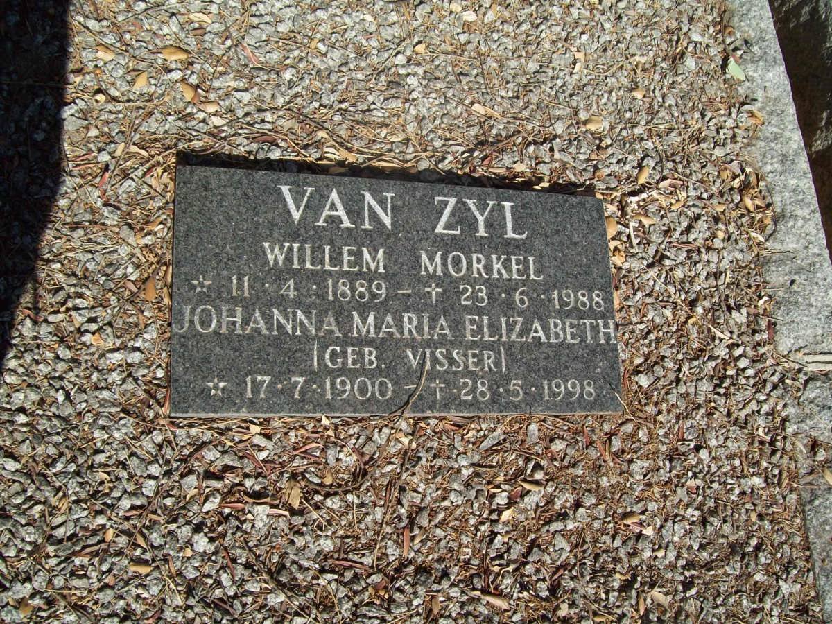 ZYL Willem Morkel, van 1889-1988 &amp; Johanna Maria Elisabeth VISSER 1900-1998