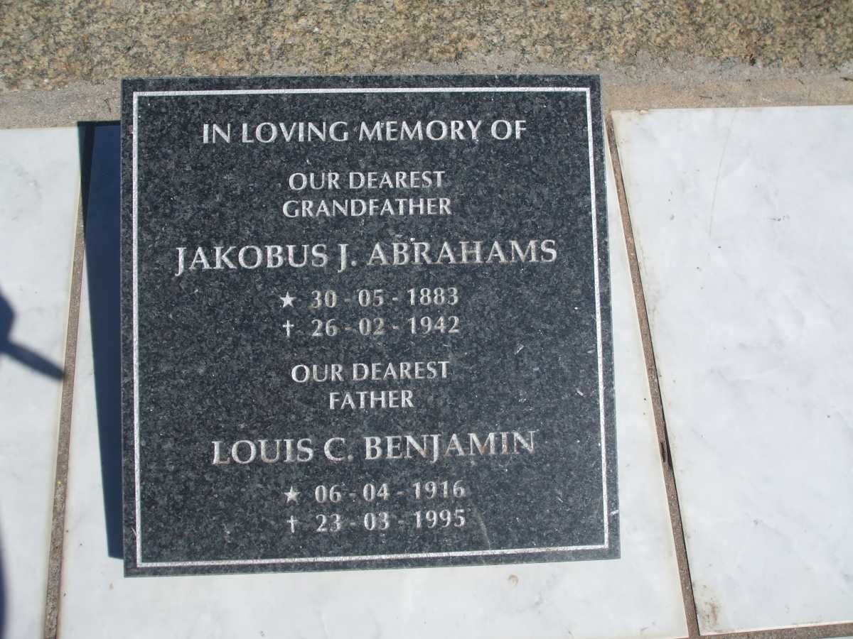 ABRAHAMS Jakobus J. 1883-1942 :: BENJAMIN Louis C. 1916-1995