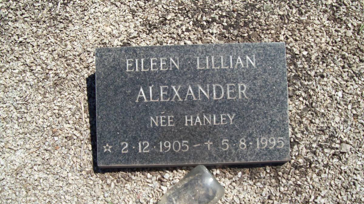 ALEXANDER Eileen Lillian nee HANLEY 1905-1995