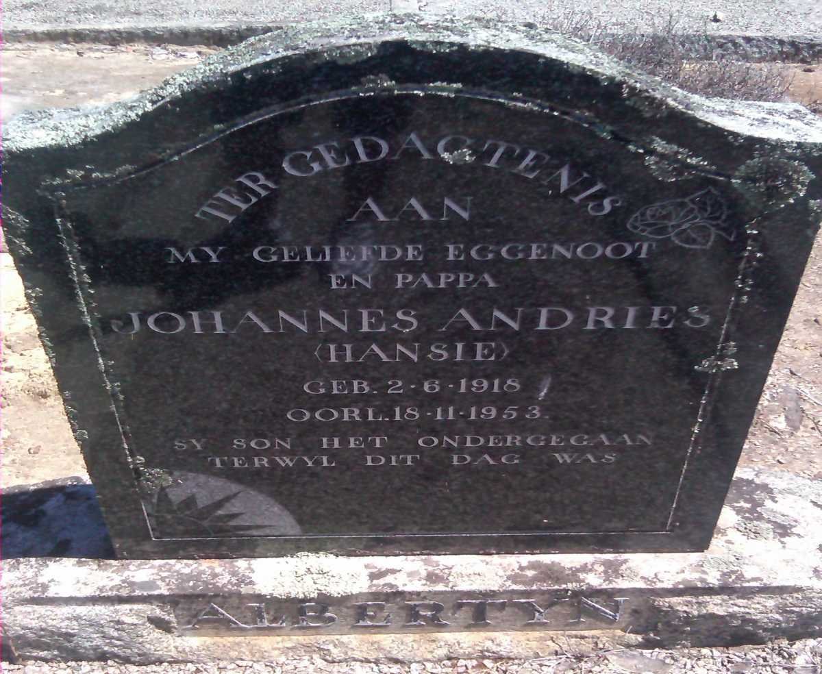 ALBERTYN Johannes Andries 1918-1953