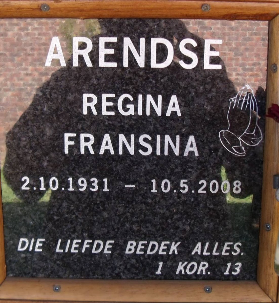 ARENDSE Regina Fransina 1931-2008