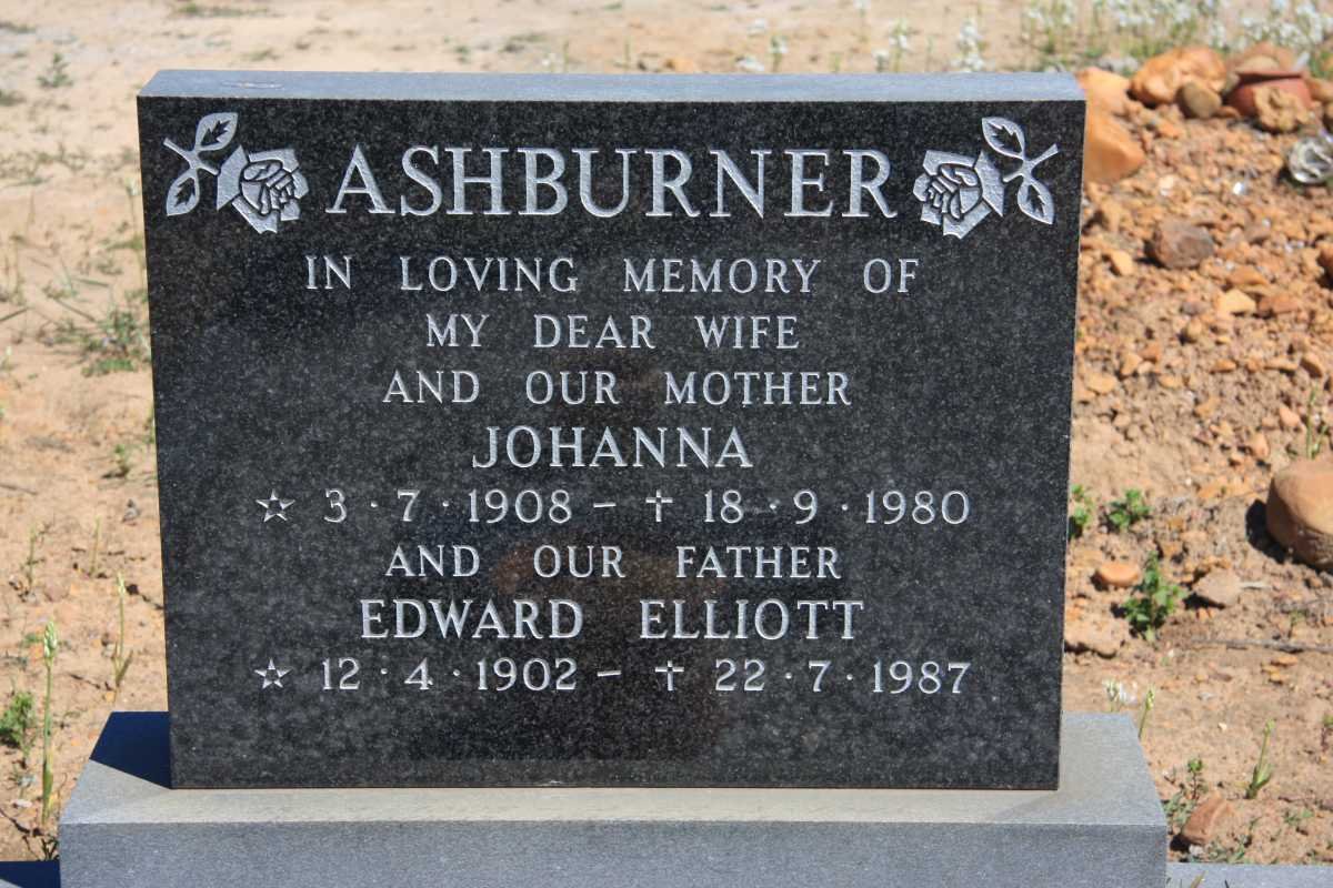ASHBURNER Edward Elliot 1902-1987 &amp; Johanna 1908-1980