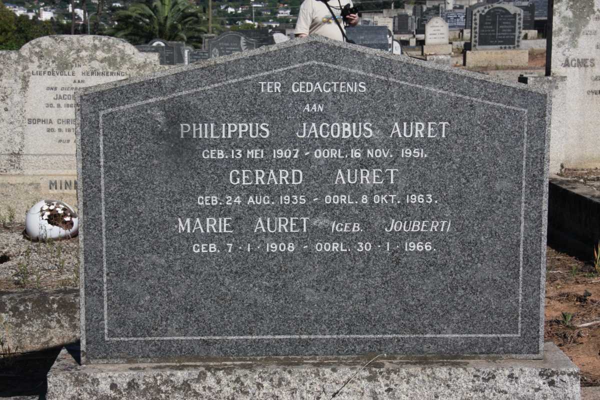 AURET Philippus Jacobus 1907-1951 &amp; Maria JOUBERT 1908-1966 :: AURET Gerard 1935-1963