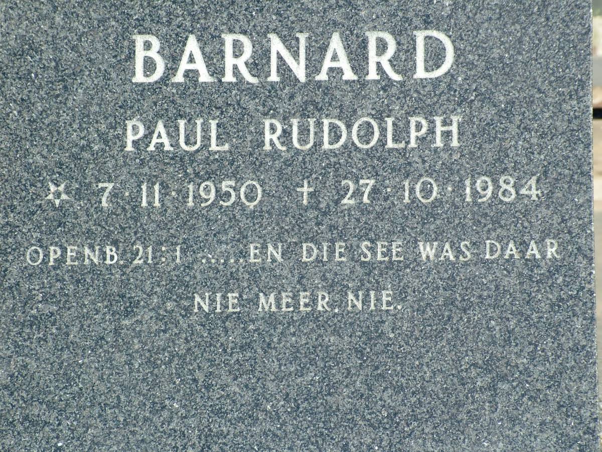 BARNARD Paul Rudolph 1950-1984