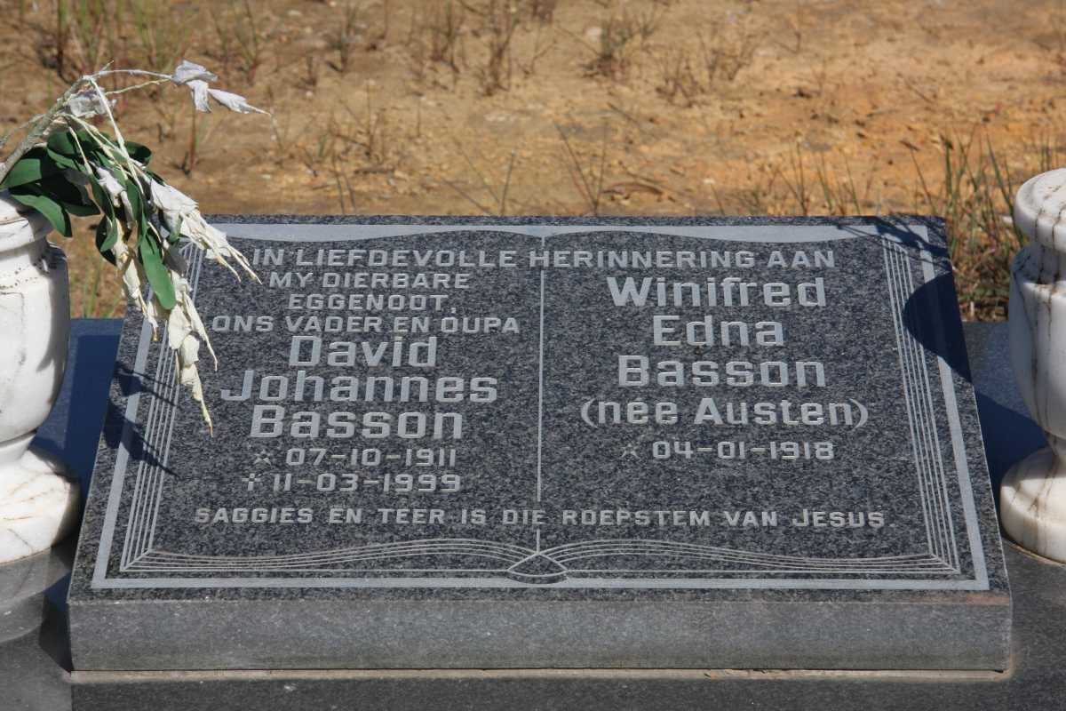 BASSON David Johannes 1911-1999 &amp; Winifred Edna AUSTEN 1918-