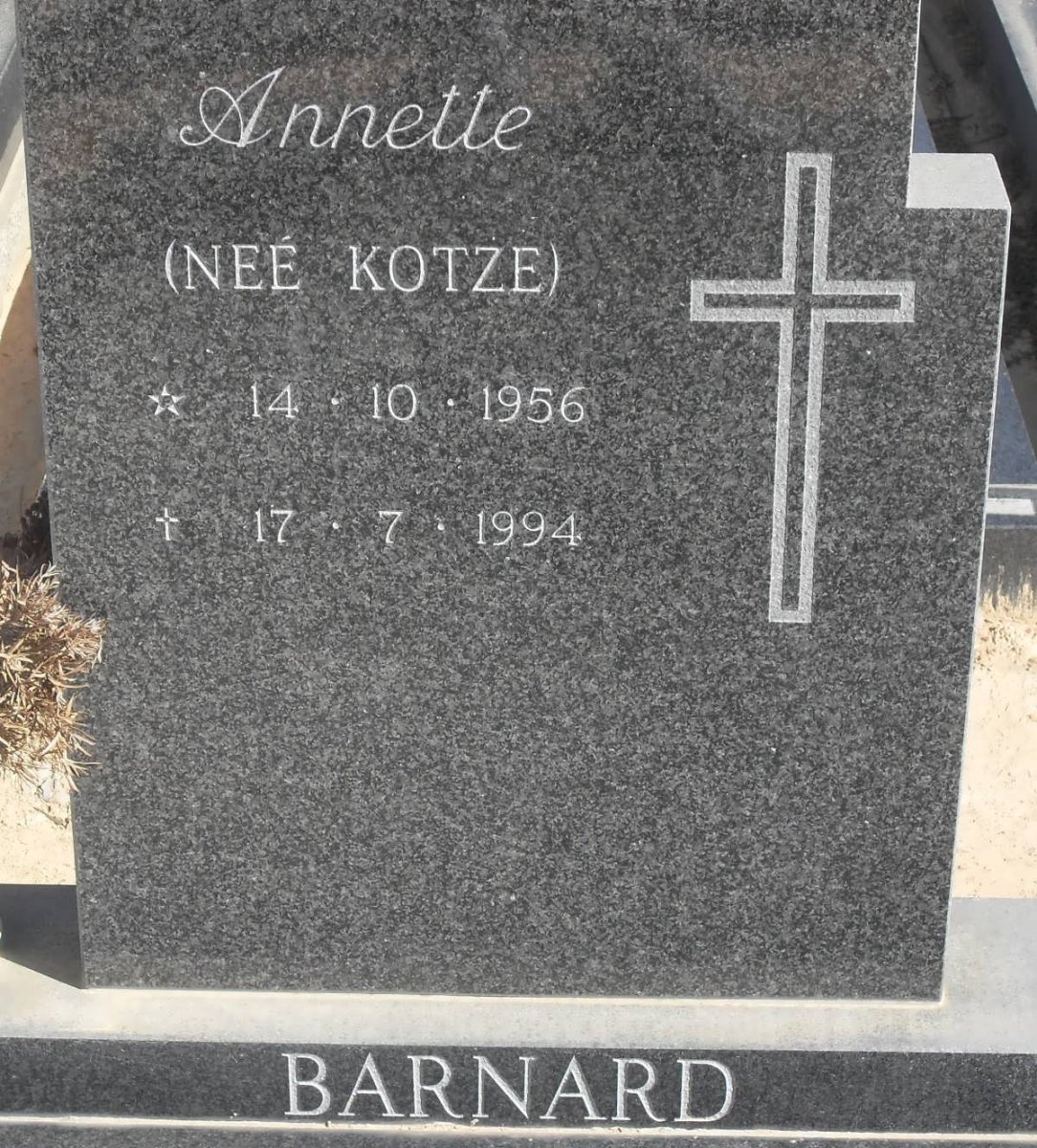 BARNARD Annette nee KOTZE 1956-1994