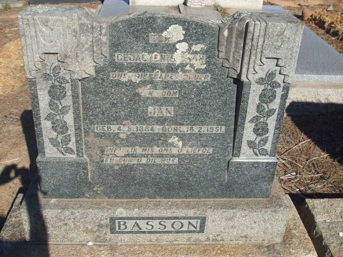 BASSON Jan 1884-1951