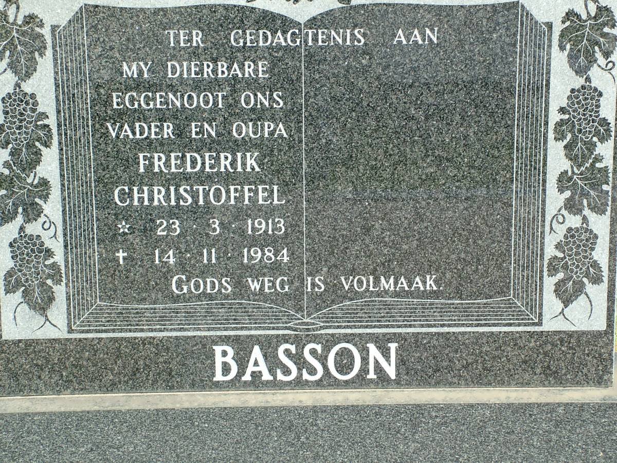 BASSON Frederik Christoffel 1913-1984