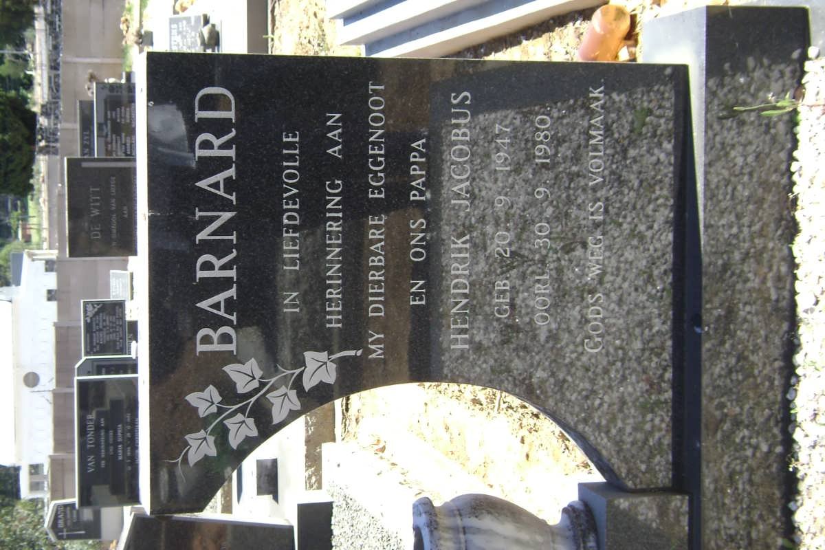 BARNARD Hendrik Jacobus 1947-1980