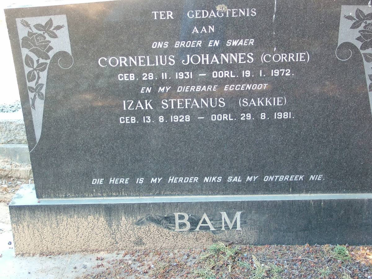 BAM  Cornelius Johannes 1931-1972 :: BAM  Izak Stephanus 1928-1981