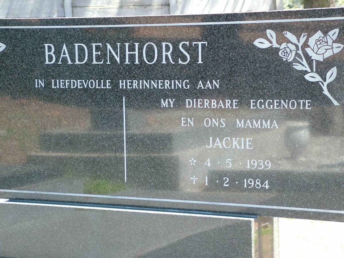 BADENHORST Jackie 1939-1984