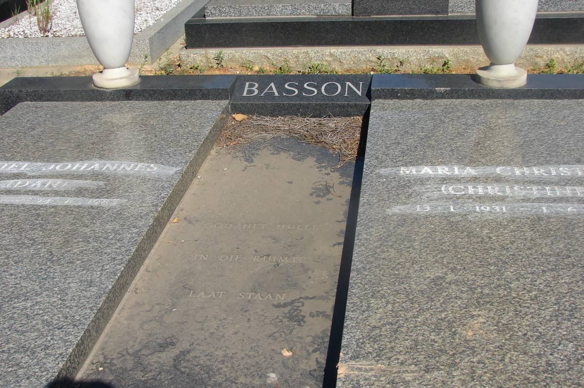 BASSON Johannes 1930-198? &amp; Maria Christine CHRISTINE 1931-1998