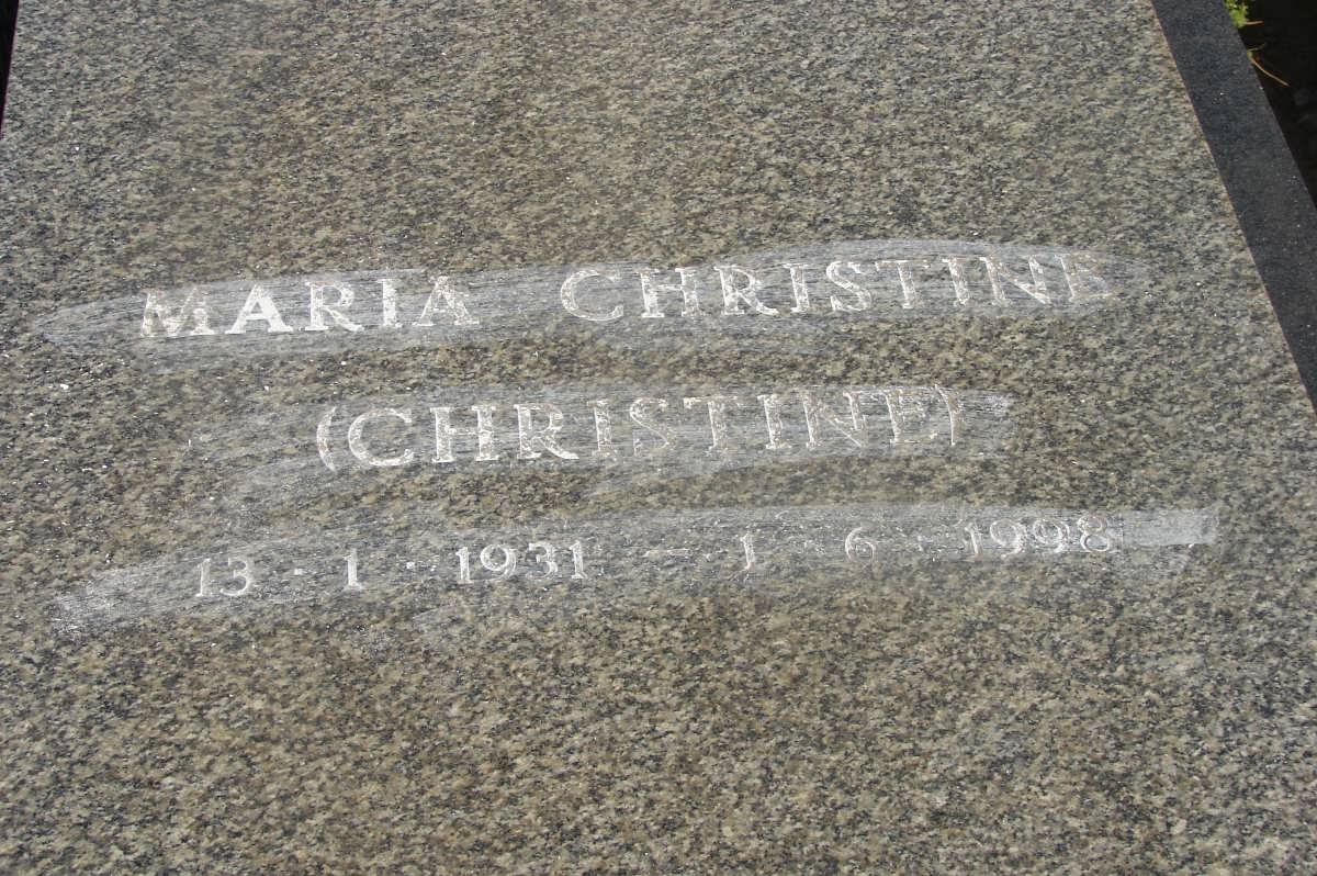 BASSON Maria Christine nee CHRISTINE 1931-1998