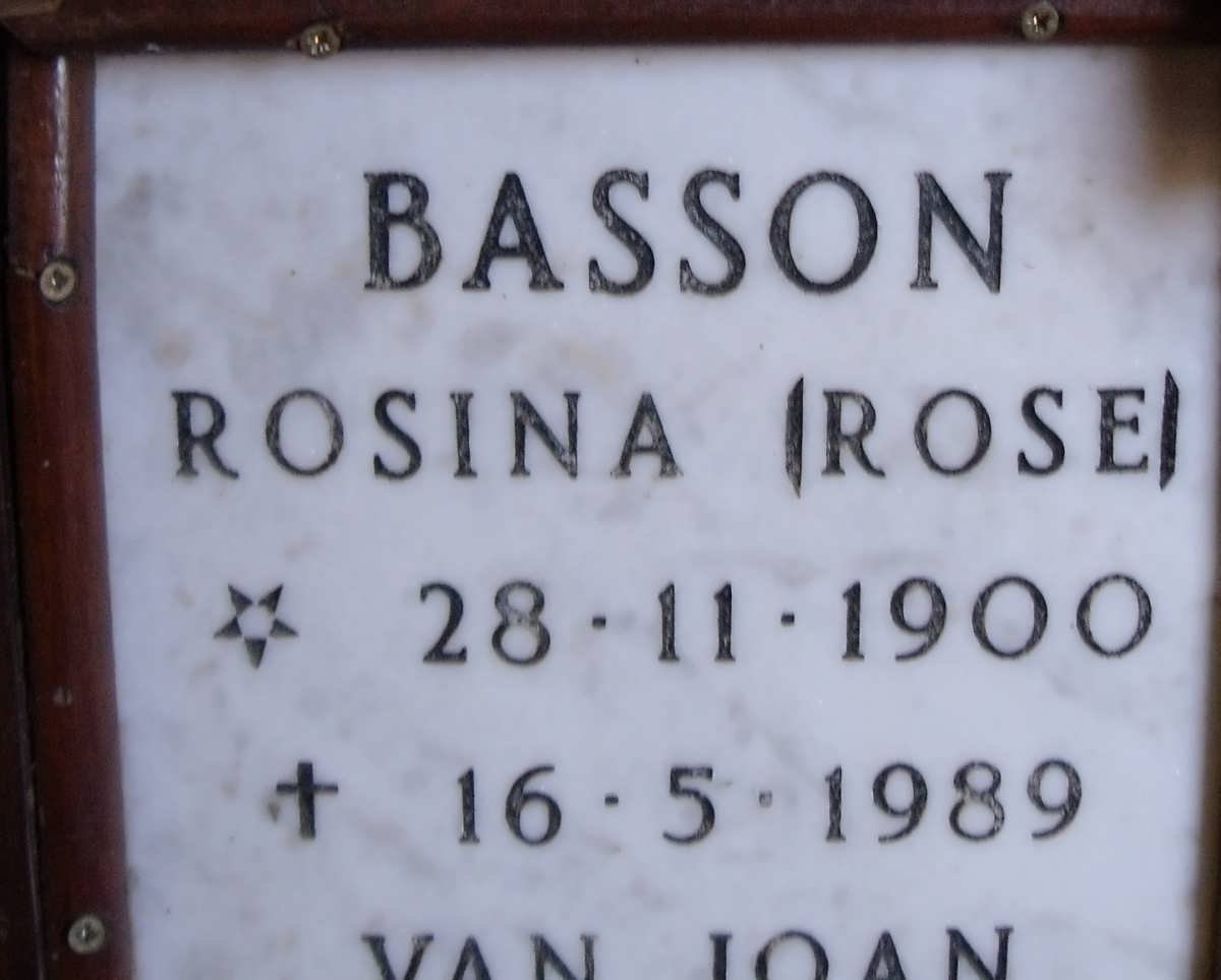 BASSON Rosina 1900-1989
