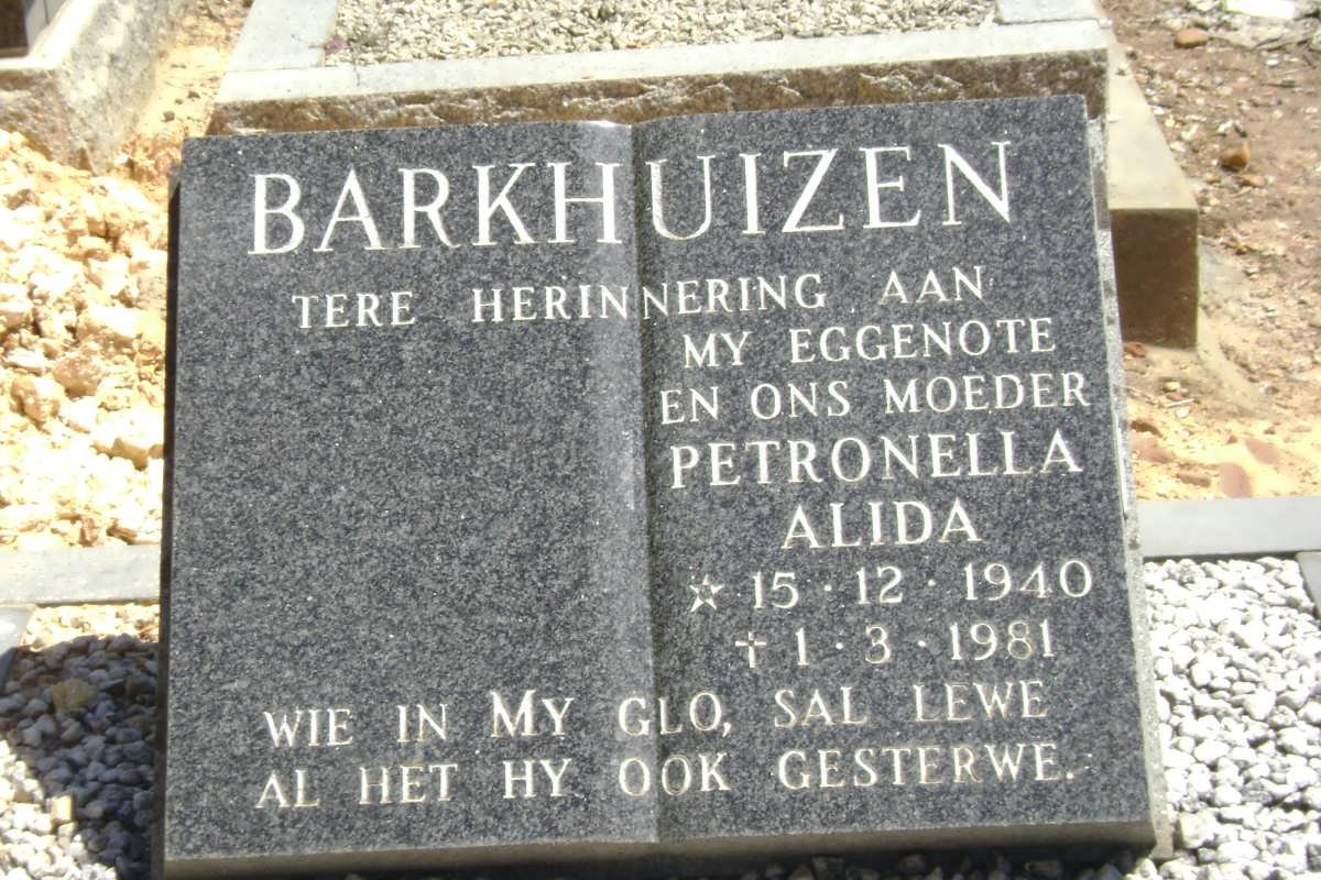 BARKHUIZEN Petronella Alida 1940-1981