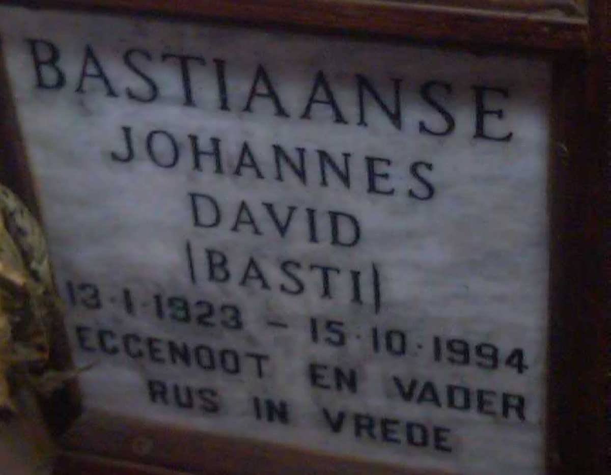 BASTIAANSE Johannes David 1923-1994