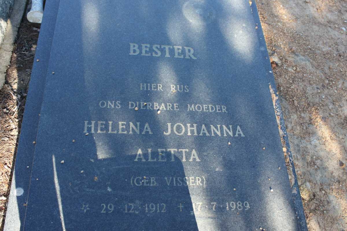 BESTER Helena Johanna Aletta geb VISSER 1912-1989