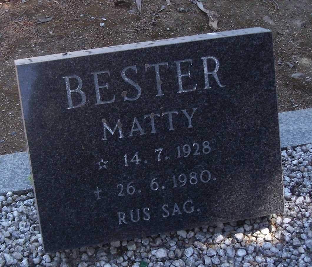 BESTER Matty 1928-1980