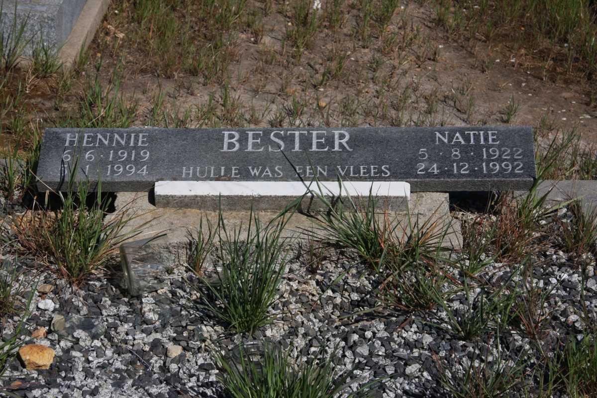 BESTER Hennie 1919-1994 &amp; Natie 1922-1992