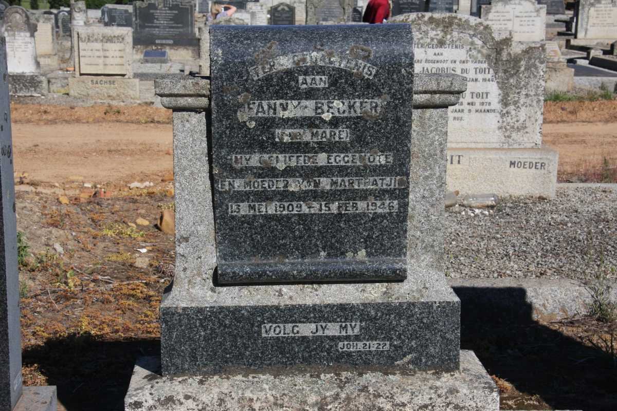 BECKER Petrus 1902-1983 &amp; Fanny MARE 1909-1946
