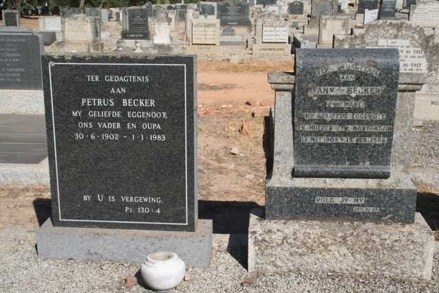 BECKER Petrus 1902-1983 &amp; Fanny MARE 1909-1946